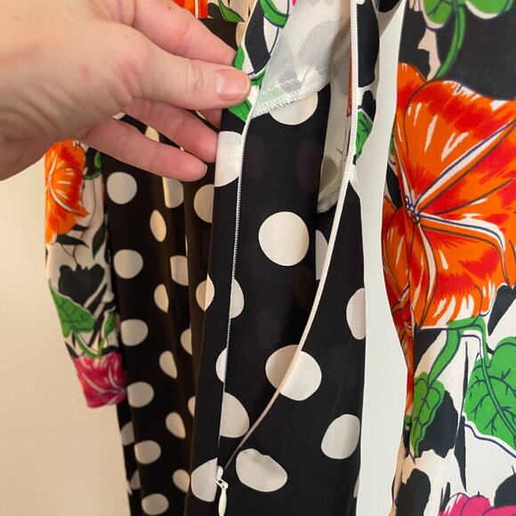 Rixo London Gretal Long Sleeve Spot Floral Chain Silk Cocktail Dress XXS - Picture 10 of 13